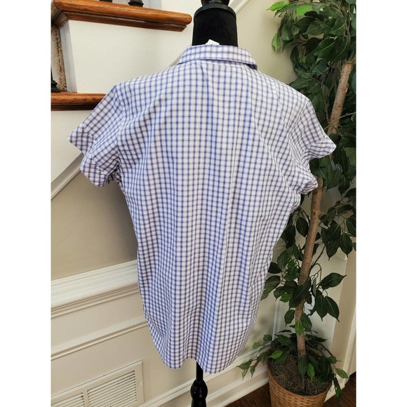 Liz Claiborne Women's Purple Cotton Collared Short Sleeve Buttons Down Shirt 16 - Picture 7 of 12